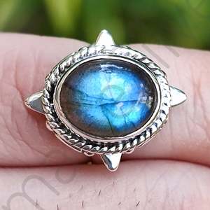 Boho Chic <b>Labradorite</b> Oval Cut 925 Sterling Silver Handmade <b>Ring</b> Perfect November Birthstone Jewelry Gift for Her Birthday - Product Image 6