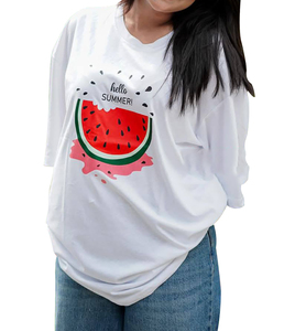 Camiseta Holgada de Algodón 100% Premium para Mujer, Diseño Personalizado, Hombros Caídos, Casual, Transpirable, Secado Rápido, Alta Calidad, Venta al Por Mayor, 180-200 - Product Image 1
