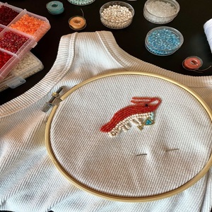Colorful Seed Bead Embellished Sleeveless Tank <b>Top</b> Design Premium Hand Beaded Floral Embroidery Tank <b>Top</b> Outfit - Product Image 6
