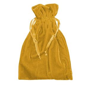 Recyclable Cotton Velvet <b>Jute</b> Wine Bottle <b>Bag</b> with Drawstring Custom Logo Embroidery <b>Gift</b> Feature - Product Image 2