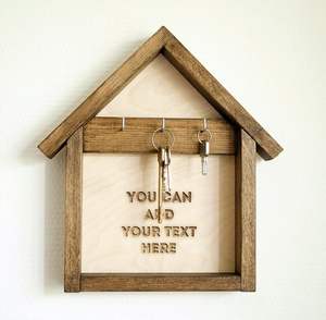 Porte-clés en bois vintage pour entrée murale porte-courrier et porte-clés avec étagère crochet pour porte-clé de maison murale - Product Image 2