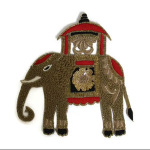 Parches de boda con diamantes de imitación bordados de elefante personalizados, apliques de cuentas para decoración de ropa, apliques de cuentas para coser, ropa - Product Image 1