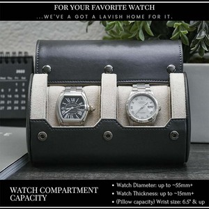 Hot Selling Good Quality Luxury Vegan Leather <b>Watch</b> <b>Travel</b> <b>Case</b> Handmade Portable Organizer with Suede Lining - Product Image 2