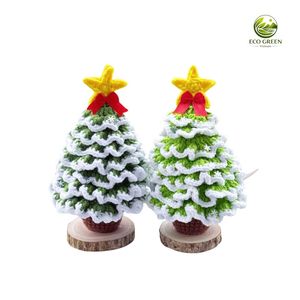 Figurine de renne en peluche tricotée à la main, poupée de Noël rembourrée, décoration de Noël douce et naturelle pour le salon, cadeau décoratif - Product Image 1