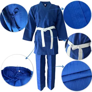 Uniforme ligero de Karate Gi para entrenamiento de artes marciales, juego de cinturón de Judo Aikido con cordón elástico gratuito para Jiu Jitsu - Product Image 4