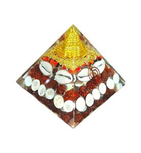 Kim tự tháp năng lượng orgone với tinh thể tự nhiên-Kim tự tháp tinh thần orgone laxmi-shree yantra với các vật phẩm rudraksha & vastu - Product Image 2