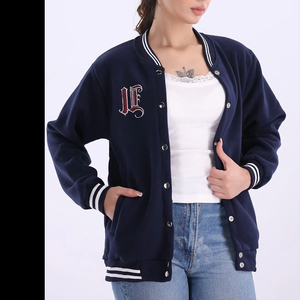 Nouveauté veste de baseball Letterman Varsity pour femmes, fermeture à bouton pression avec logo personnalisé brodé pour le style Streetwear - Product Image 6