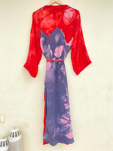 Robe Kimono en Crêpe Recyclé 100% Taille Libre pour Femme Séchage Rapide Lisse pour Été Automne Printemps Fermeture à Cordon - Product Image 5