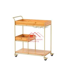 Cart Wheels Modern bar Cart <b>Trolley</b> Wedding Decoration Hotel Furniture 2024 Latest Design Wooden Luxury bar - Product Image 1