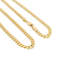 Hip Hop Bling Luxe Populaire Bold Solide 14K Miami Chaîne Cubaine Creuse Avec Un Fermoir Homard Sûr Collier Pour Hommes Cuban Link