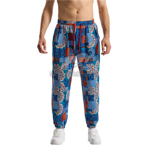 Pantalones Deportivos Casuales de Diseño Recto con Estampado Completo, Cintura Media, Tela de Lona 100% Algodón, Secado Rápido y Transpirables - Product Image 1