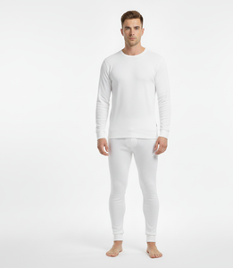 ThermoPeak <b>White</b> Men <b>Thermal</b> Suit Full <b>Sleeve</b> Soft Breathable Fabric Built to Deliver Reliable Winter Warmth - Product Image 2