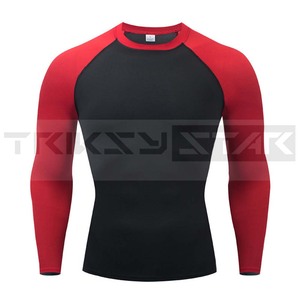 T-shirts de sport de compression personnalisés en coton 100% pour hommes, coupe régulière, séchage rapide, respirant, taille plus, tricotés - Product Image 1