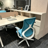 Poste de travail modulaire moderne pour bureau avec armoire de classement, table de poste de travail pour 2 personnes