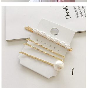 Barrettes à <span class=keywords><strong>cheveux</strong></span> en perles dorées pour femmes et filles, accessoires décoratifs pour la Saint-Valentin, la fête des mères, mariage et coiffure de mariée. - Product Image 3