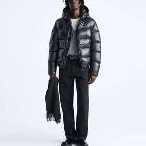 Vestes matelassées pour hommes en gros, personnalisées, imperméables, coupe-vent, imprimées, grande taille, fermeture éclair, softshell, respirantes, col roulé, doublées, hiver - Product Image 5