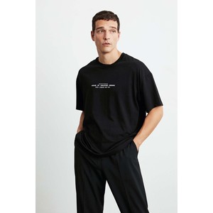 T-shirt en coton biologique 100% pour homme GRIMELANGE Frank, à imprimé texturé épais et surdimensionné - Product Image 6