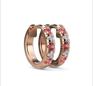 Premium Quality 14K Rose Gold <b>Small</b> <b>Hoop</b> <b>Earrings</b> Simply Designed Lab Grown Diamond Jewelry Accessory Best Price - Product Image 3