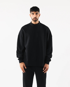 Sudadera personalizada con cuello simulado, mockneck Sudadera con cuello, sudadera con estampado bordado, algodón para hombres y mujeres de alta calidad - Product Image 6
