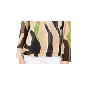 Top Leggero da Donna Alfani con Maniche a Angelo Stampate, Colore Caramello, Disponibile nelle Taglie dalla P a XL - Product Image 3