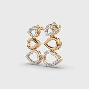 Pendientes pequeños de oro rosa de 18 quilates con diamantes, joyería fina elegante para mujer, perfectos para cumpleaños, graduación o todos los días - Product Image 2