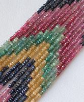 Collier de perles facettées en pierres précieuses naturelles multicolores Royal Glow, rubis, émeraude, saphir, bijoux pour femmes
