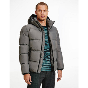Oem-chaqueta acolchada con capucha para hombre, chaqueta acolchada de burbujas con tres bolsillos, color naranja, para invierno - Product Image 1