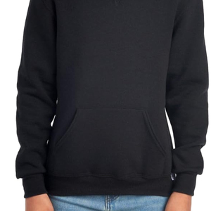 Sweat-shirt à capuche unisexe noir, coupe classique, en molleton de coton, décontracté, avec poche avant, pour l'automne - Product Image 3