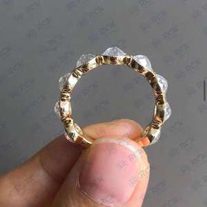 3.70 CTW portugais coupe éternité Moissanite bague or 18 carats avec perle pierre principale certifié anniversaire cadeau femmes bijoux de mariage - Product Image 3