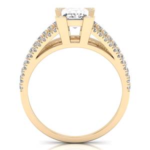 Anillos de Diamantes Cultivados en Laboratorio con Corte Esmeralda de 1.3 Quilates, Chapados en Rodio y Oro Amarillo de 14K, Joyería de Regalo de Cumpleaños para Mujer, Venta al Por Mayor REYES - Product Image 4