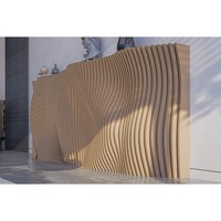 Console d'entrée en bois ondulé, table de salon moderne en bois pour couloir luxueux