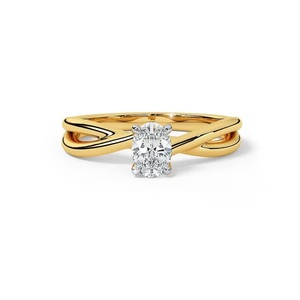 Anillo de diamante cultivado en laboratorio de 0,30 quilates VS1 claridad 14K oro amarillo banda de compromiso joyería de oro blanco - Product Image 4