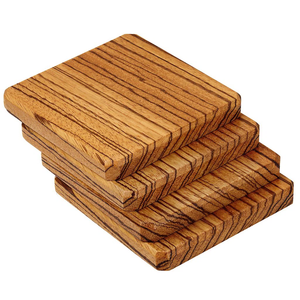 Juego de posavasos de madera Premium de 4 posavasos cuadrados de diseño de lujo para Decoración de mesa acento/utensilios de cocina - Product Image 5