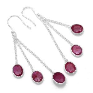 Pendientes de rubí de plata de ley sólida 925, joyería colgante para Niñas para mujeres, moda india con sello de moda para regalos, pendientes - Product Image 1