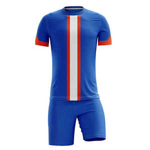 Maillot de football unisexe personnalisé 100% polyester pour équipe de club, vêtements de football de qualité supérieure, col rond, manches courtes, léger - Product Image 1