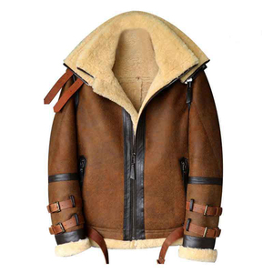 OEM Custom Cotton <b>Filled</b> 100% Genuine Leather Nylon <b>Mens</b> <b>Jackets</b> Zipper Closure Vintage Style Casual Wear <b>Men</b> Leather <b>Jacket</b> - Product Image 1