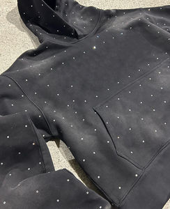 Sweat à capuche zippé en molleton pour homme, style 100% coton, délavé à l'acide, brodé et imprimé sur mesure, pour l'hiver - Product Image 4