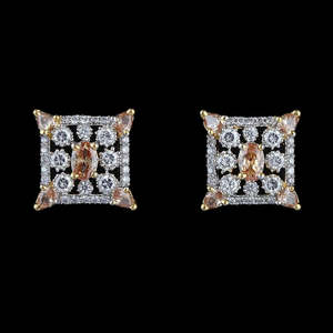 Boucles d'oreilles American Diamond - Or et Argent - Product Image 1