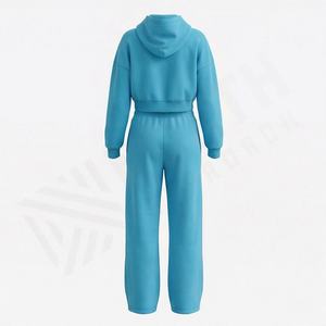 Ensemble de survêtement tendance pour femmes avec logo personnalisé, ensembles de survêtement décontractés, survêtements d'hiver respirants, vêtements de sport pour la course à pied, vêtements de jogging doux - Product Image 2