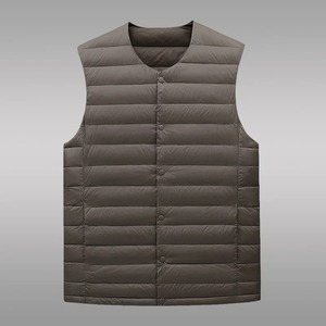 New Arrival Spring <b>Men's</b> Sleeveless Leather Jacket Zipper Closure O-<b>Neck</b> Casual Body <b>Warmer</b> Quick Dry Breathable Customizable - Product Image 2