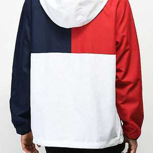 Veste coupe-vent d'hiver à col rond pour homme, vente chaude, nouveau design à blocs de couleur, fermeture éclair, décontractée, devant uni, revêtement teinté - Product Image 5