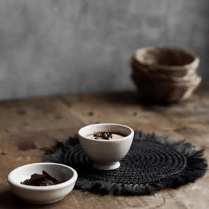 Sell in <b>Set</b> 4 or 6 Pieces Black Straw <b>Coasters</b>/ <b>Placemat</b> With Big Size Handmade Mats Pads for Cup Holders Vietnam Wholesale - Product Image 4