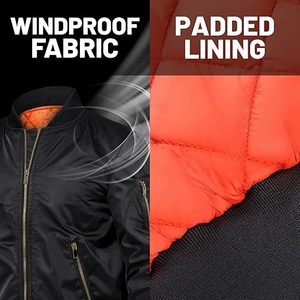Chaqueta Bomber Ligera de Invierno para Hombre, Estilo Urbano, Informal, con Cierre, Cortavientos, Transpirable, con 5 Bolsillos, Elegante y Cómoda - Product Image 2