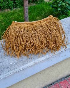 Sac à main en raphia au crochet, sac à main de soirée, pochette en paille d'été, sac à franges, pochette bohème, sac à main en tricot de soirée - Product Image 2