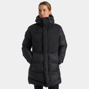 Chaqueta de Plumón Acolchada para Mujer, Estilo Parka, con Capucha Ajustable con Cordón, Color Negro, OEM, Venta Caliente - Product Image 3