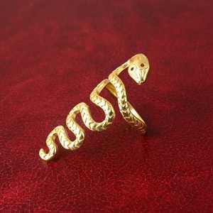 Anillo de Serpiente Gótico en Oferta, Anillos de Animales para Mujer, Chapado en Oro de 18k, Banda de Latón Gótica, Joyería Punk Biker para Venta al por Mayor/OEM/ODM - Product Image 2