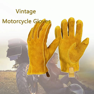 Sécurité au travail protéger gants antidérapants en cuir hommes doigt complet mitaines de moto élastique chaud jardinage gants résistants à l'usure - Product Image 3