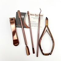 Ensemble d'outils de manucure en acier inoxydable de haute qualité plaqué or rose, pousse-cuticules pour peaux mortes, ensemble d'outils de pédicure et d'art des ongles