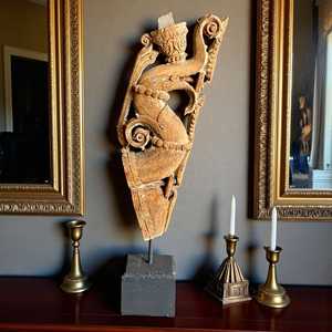 Indian Vintage Wooden Bracket Corbel Hand Carved Architectural Wall Decor Antique Rustic Home Interior Mix Match 1 container - Product Image 1