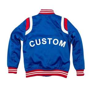 Veste bomber en satin de soie personnalisée avec logo tendance, veste universitaire unisexe, veste de baseball personnalisée pour hommes, veste pour hommes - Product Image 5